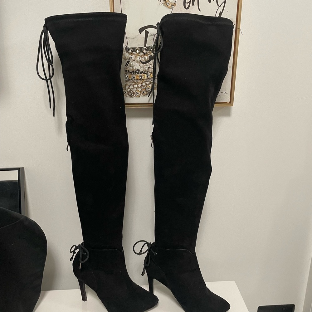 Rebel Suede Over the Knee Tall Boots